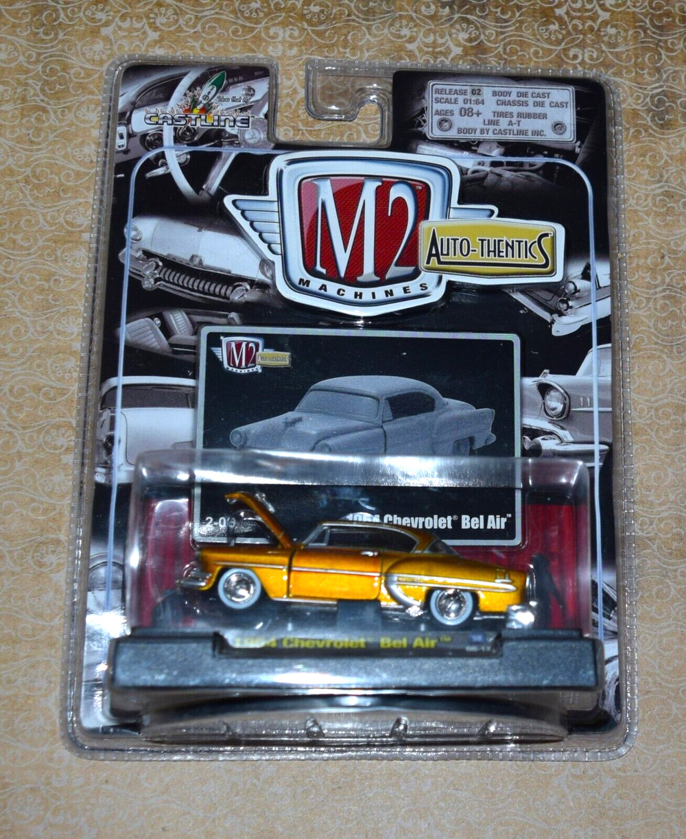M2 Auto-Thentic Release 2 -1954 Chevrolet Bel Air- Gold 1:64
